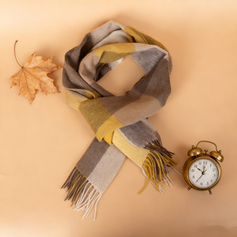 100% Cashmere Plaid Scarf
