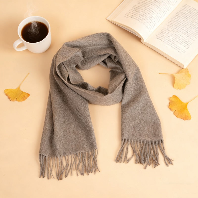 100% Cashmere Solid-Color Scarf
