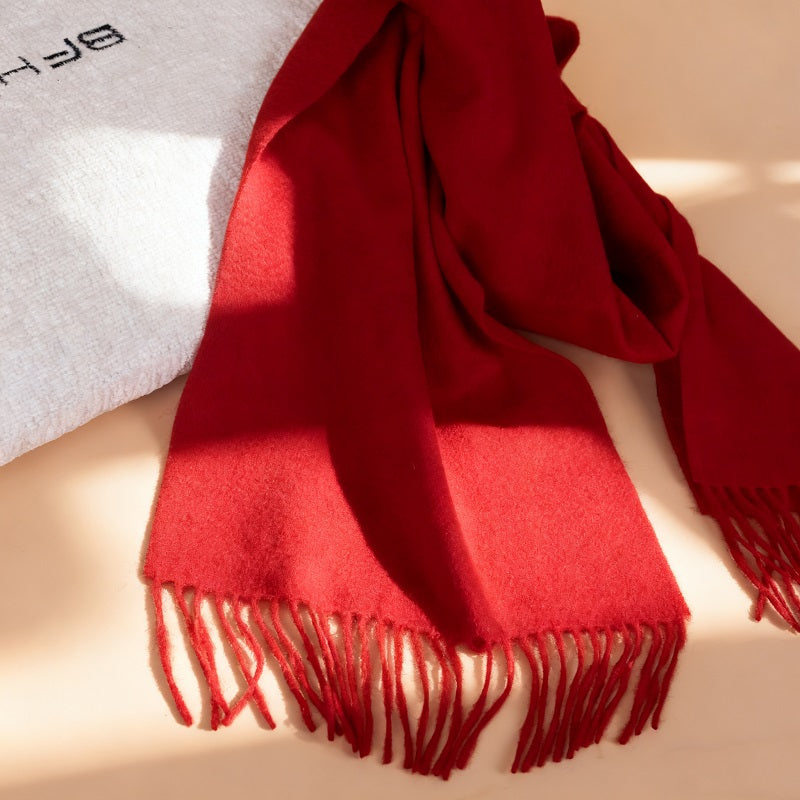 100% Cashmere Solid-Color Scarf