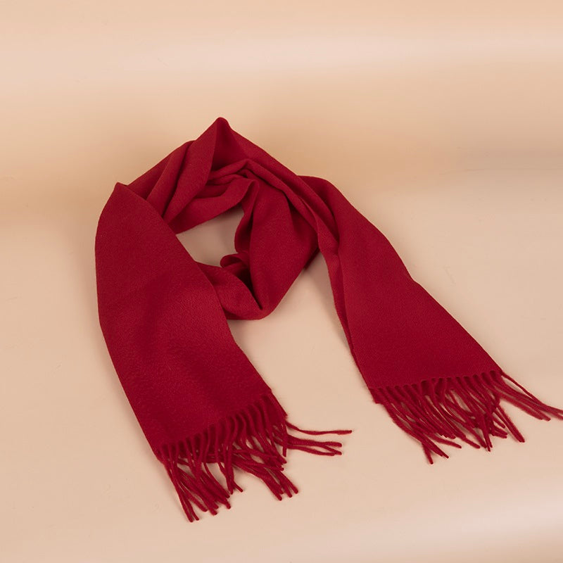 100% Cashmere Solid-Color Scarf