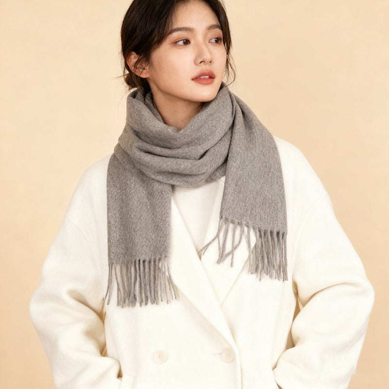 100% Cashmere Solid-Color Scarf