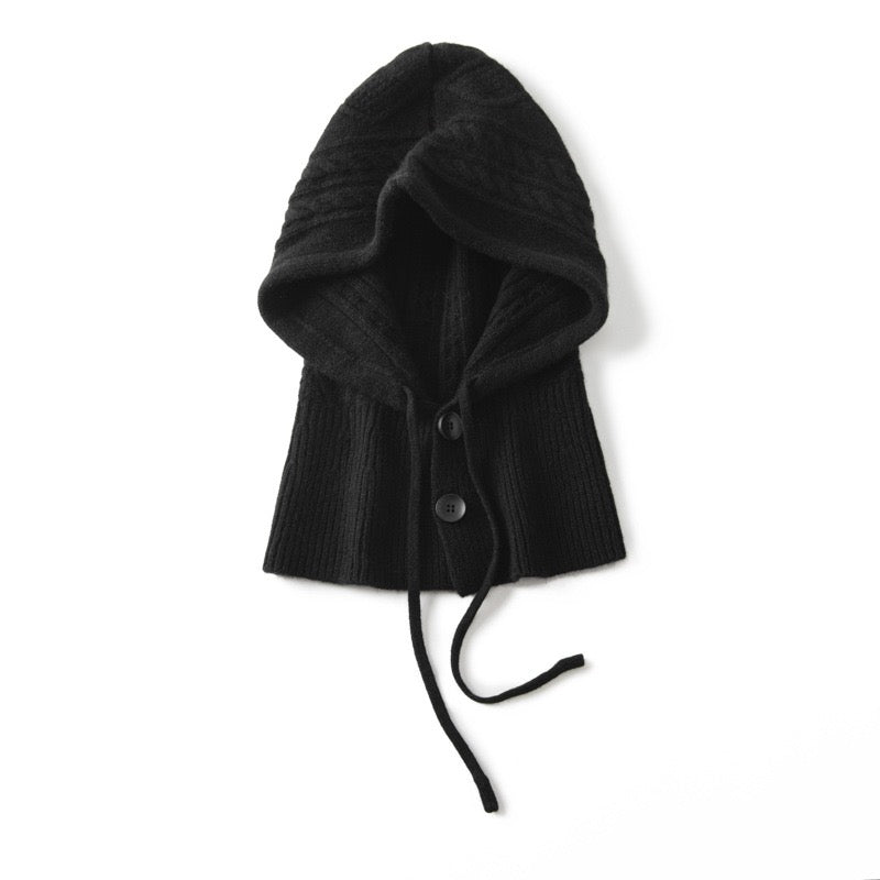 100% Black Cashmere Knitted Hat