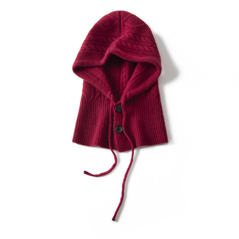100% Burgundy Cashmere Knitted Hat