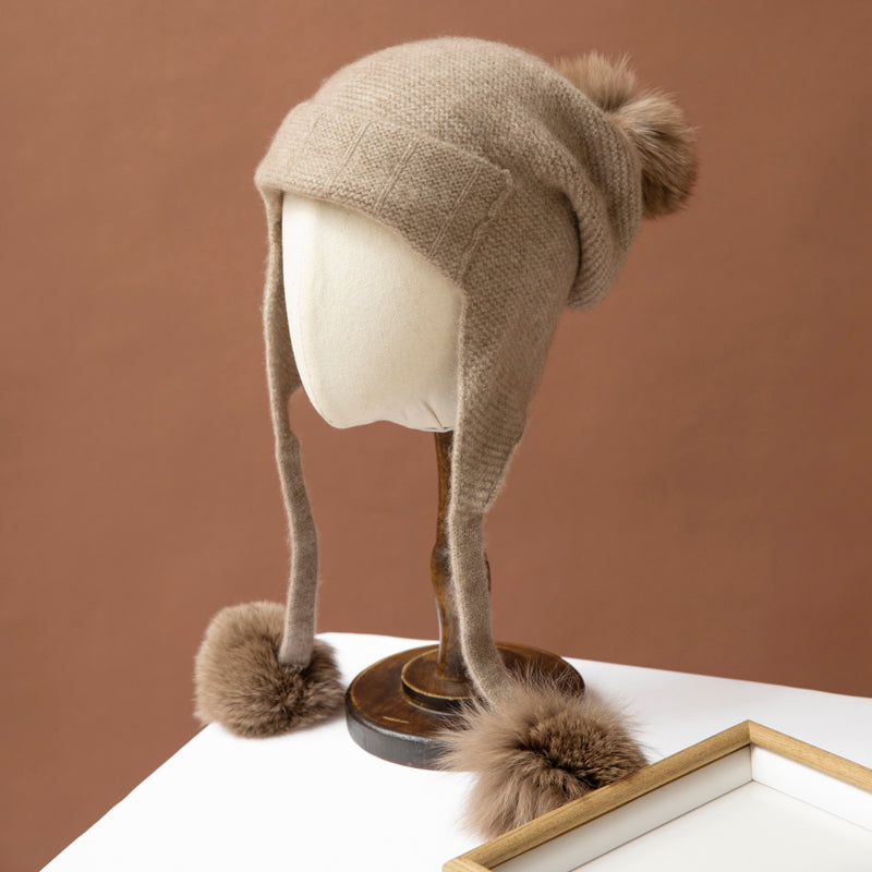100% cashmere Light Brown Hat