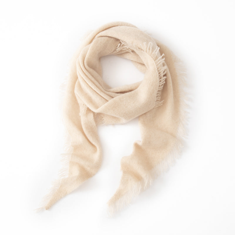 100% Beige Cashmere Scarf
