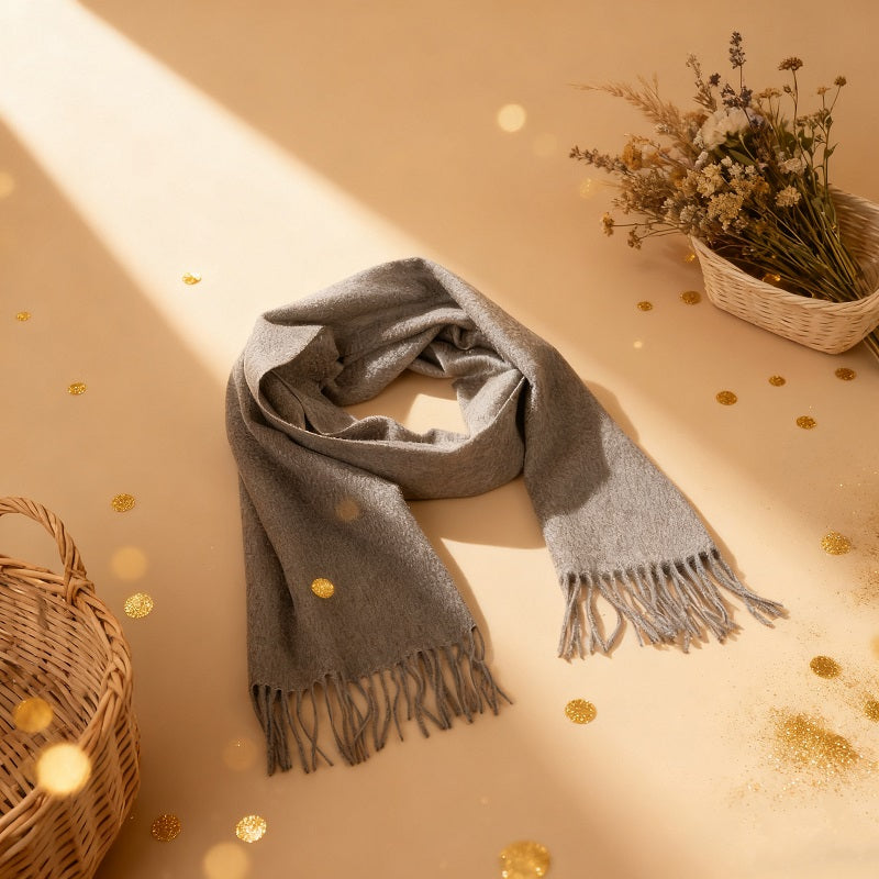 100% Cashmere Solid-Color Scarf