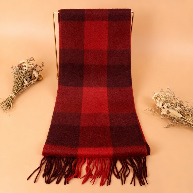100% Cashmere Plaid Scarf