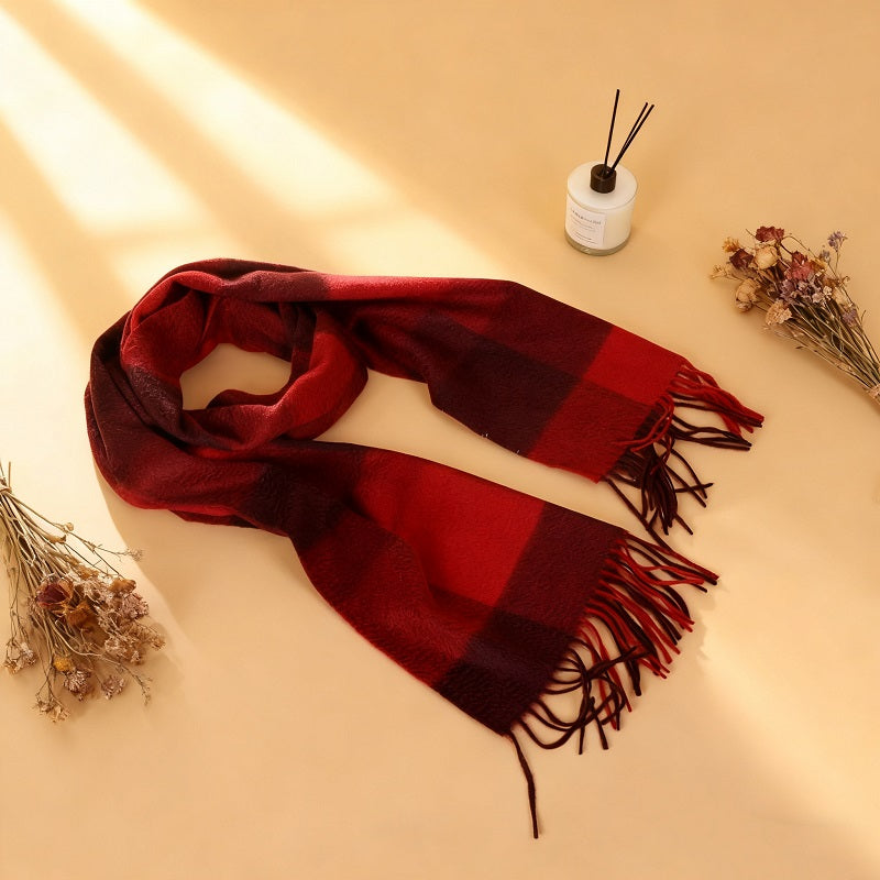 100% Cashmere Plaid Scarf